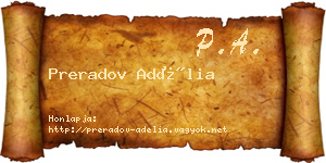 Preradov Adélia névjegykártya